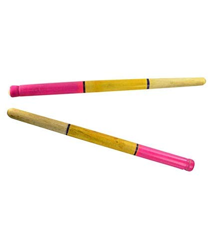 Dandiya Sticks Wooden Multi Color set of 2