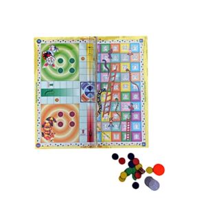 Version 1.0.0 Gmefvr 2in1 Ludo - Snakes & Ladders (Saap Seedhi) Travel Game Set with Dice for Kids/Adults | Fun, Strategy, Brain Teaser Game (Multicolour) 13" x 13" Inches