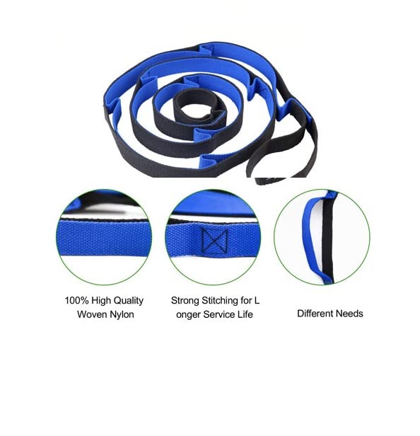 Version 1.0.0 Yoga Belt 10 Loop Stretching Belt Gym & Fitness