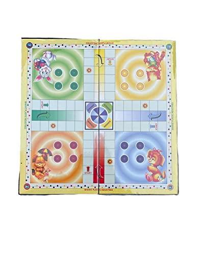 Gmefvr 2in1 Ludo - Snakes & Ladders (Saap Seedhi) Travel Game Set with Dice for Kids/Adults | Fun, Strategy, Brain Teaser Game (Multicolour) 13" x 13" Inches