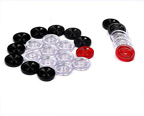 Version 1.0.0 Gmefvr Carrom Board Coins + 1 Striker Plastic Crystal and Wooden (Acrylic)