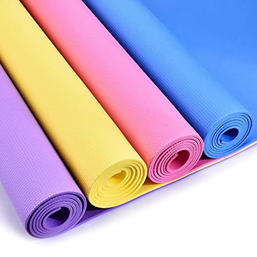 Version 1.0.0 Yoga Mat with Handling straps Multi color Non-slip yoga mat
