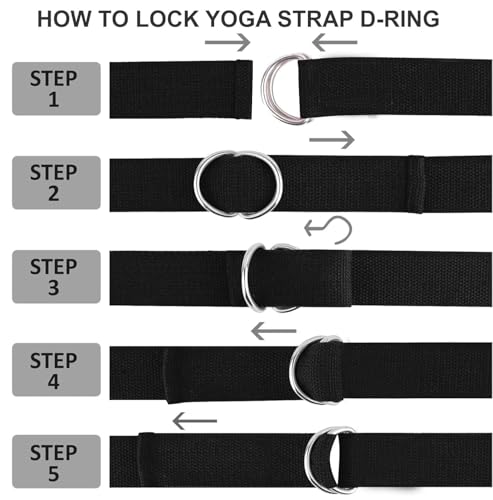 Version 1.0.0 Gmefvr Yoga Belt for Women and Men - Yoga Strap for Stretching with Extra Safe Adjustable D-Ring Buckle - Durable and Comfy Texture - Perfect for Your Yoga Session 6ft (Blue)