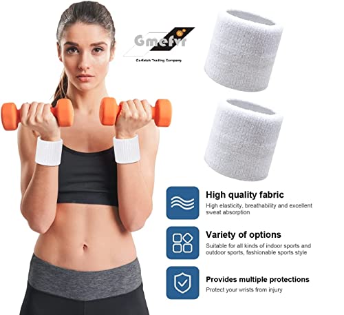 White Wrist Band 8cm Sweat Band