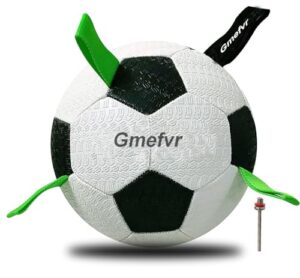 Version 1.0.0 Gmefvr Dog Football White and Black Color with Holding Loops (White and Black, 3)