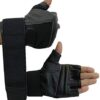 Gym Leather Gloves Black With Wrist Support