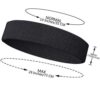 Version 1.0.0 Gmefvr Sports Headband Pack of 2 | Black for Men, Women 18 to 28 inch | Sweatband