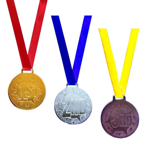 Version 1.0.0 Gmefvr Medal 1st 2nd 3rd Place 2.6 inch High Relief Award Medals - 3 Piece Set (1st, 2nd, 3rd)
