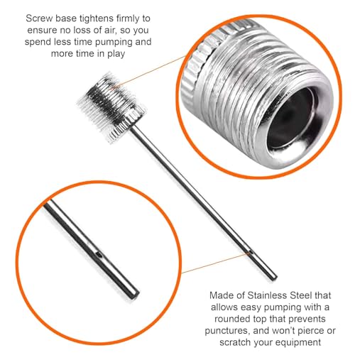 Version 1.0.0 Ciko Ball Pump Needle Pack of 15 - Made with Stainless Steel - Ideal for Blowing Up Football, Basketball, Soccer, Volleyball, Netball, Handball, Waterpolo Balls, and All Other Sports
