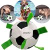 Gmefvr Dog Football White and Black Color with Holding Loops (White and Black, 3)