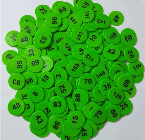 Version 1.0.0 Gmefvr Plastic Numerical Token Coins 1 to 100 Number Coins Used in Multiple Works Games picnics Parties Bingo chip (Multi)