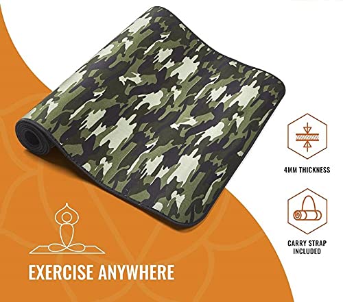 Version 1.0.0 Gmefvr Army Fabric Pasted Soft EVA Yoga Mat With Shoulder satrap non slip Back side Eva sheet