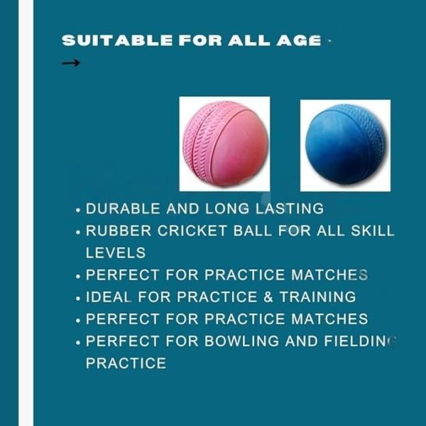 Version 1.0.0 Rubber Cricket Ball Color Stumper pack of 2