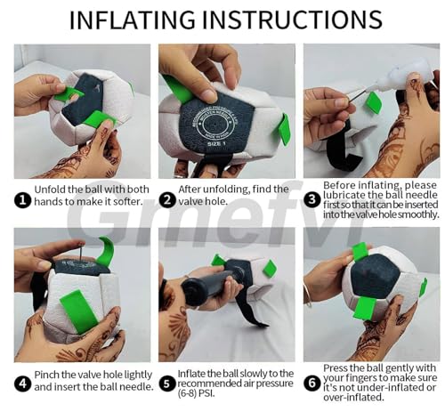 Gmefvr Dog Football White and Black Color with Holding Loops (White and Black, 3)