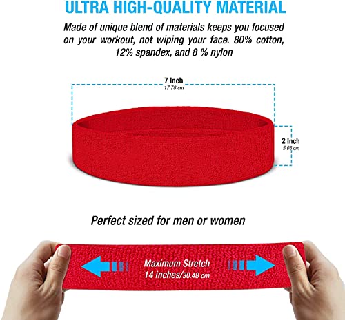 Version 1.0.0 Gmefvr Sports Headband Men, Women Youth Size Upto 29inch starching (Red)
