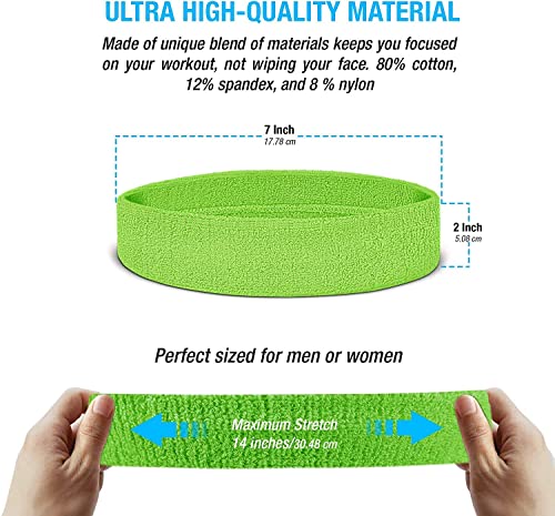 Version 1.0.0 Gmefvr Sports Headband Men, Women Youth Size Upto 29inch starching (Florescent Green)