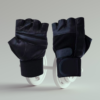 Gym Leather Gloves Black With Wrist Support
