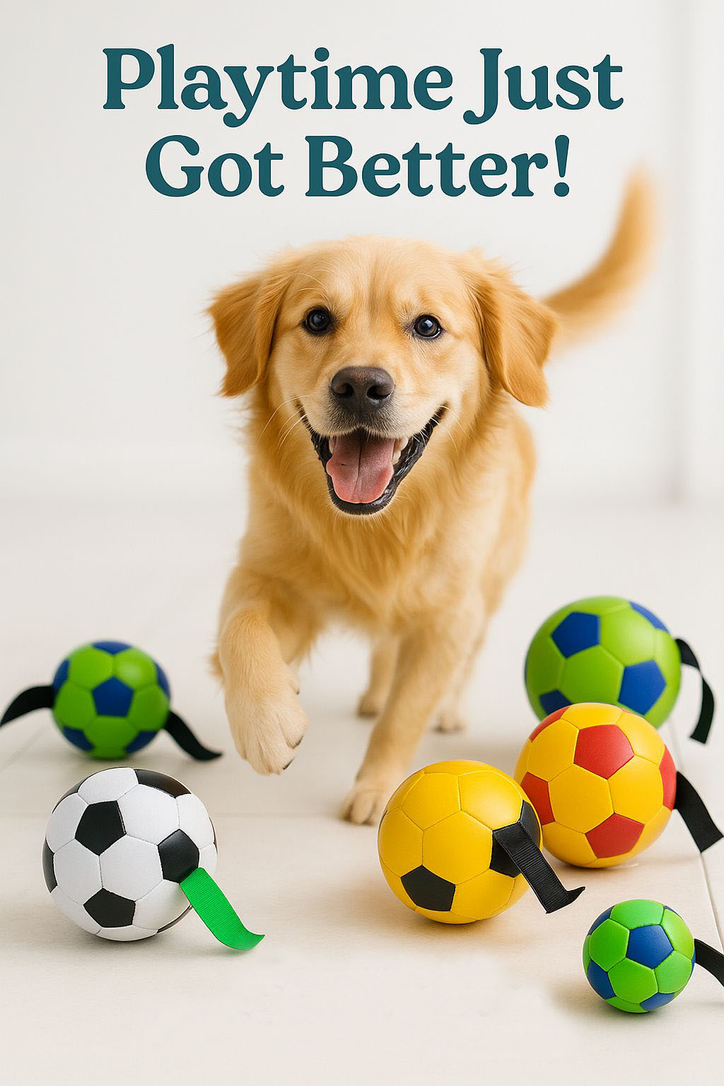 Dog Football Big multi color with Holding Loops Big
